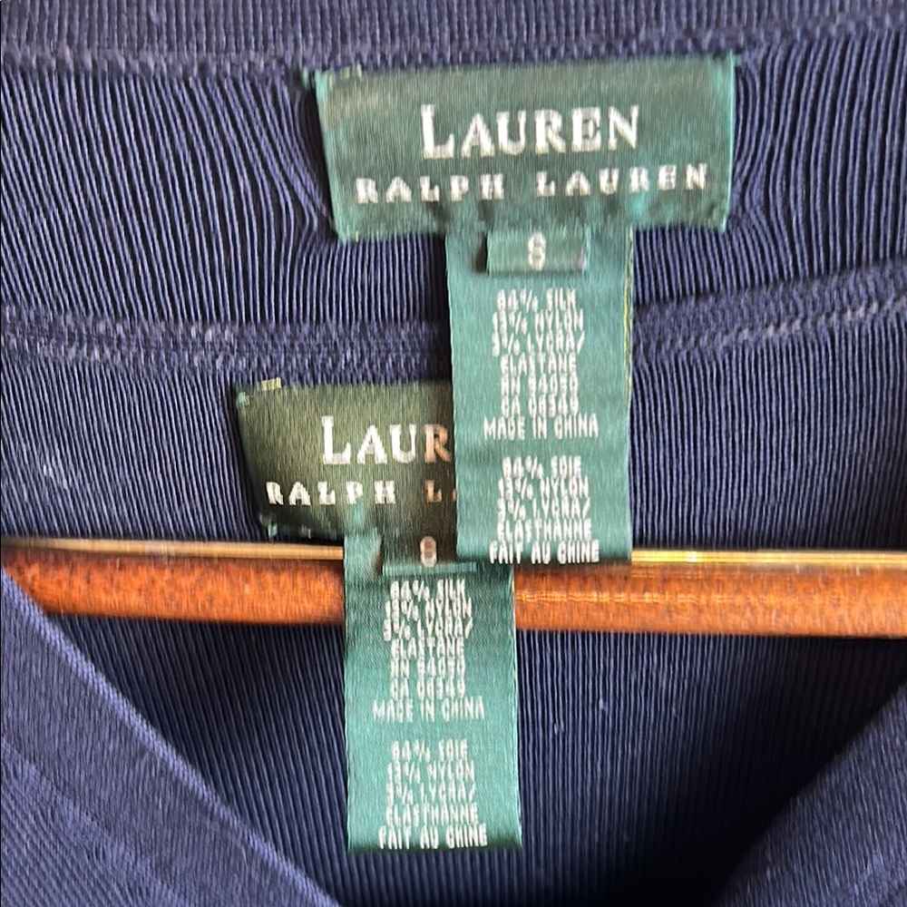 Lauren Ralph Lauren Blue and White Button Down Tank Top with Cardigan - Picture 7 of 16